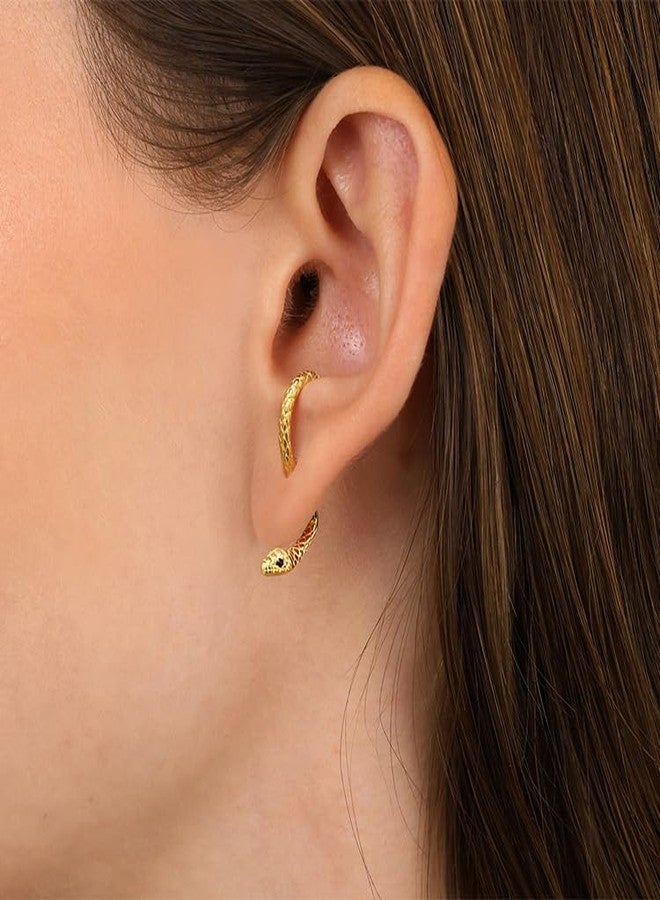Xeyau Gold Snake Earrings for Women Gothic Earrings Halloween Accessories Medusa Costume Serpent Animal Earrings Grunge Goth Earring Jewelry (C-G) - Image 2